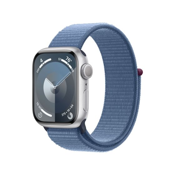 Apple Watch 9 45mm Alu WiFi (2023) - Silver Alu WinterBlue Sport Loop aanbieding