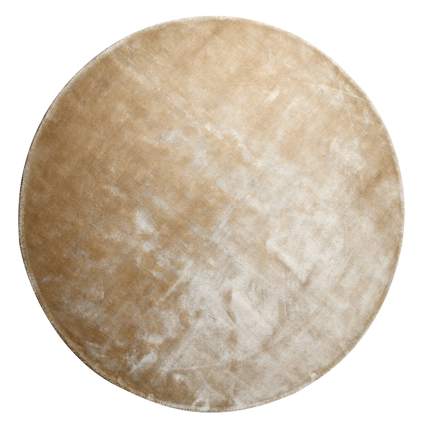 PTMD Flavia Taupe viscose handwoven carpet round S aanbieding