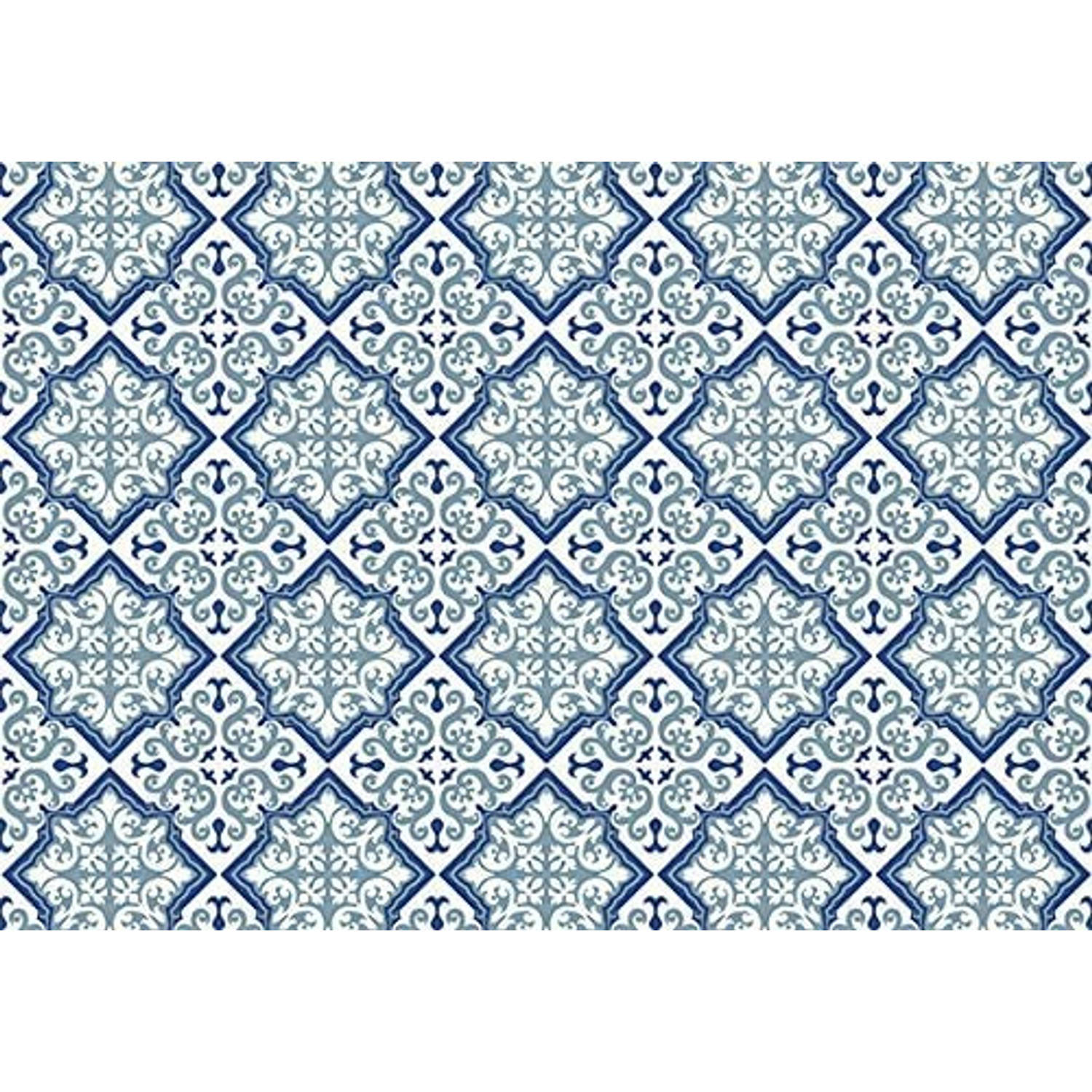 Exclusive Edition tapijt Flower Diamond 195 x 135 cm polyester blauw/grijs aanbieding