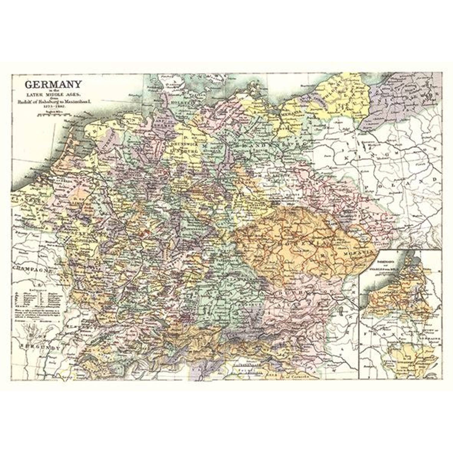 Exclusive Edition tapijt Map Germany 195 x 135 cm polyester crème aanbieding