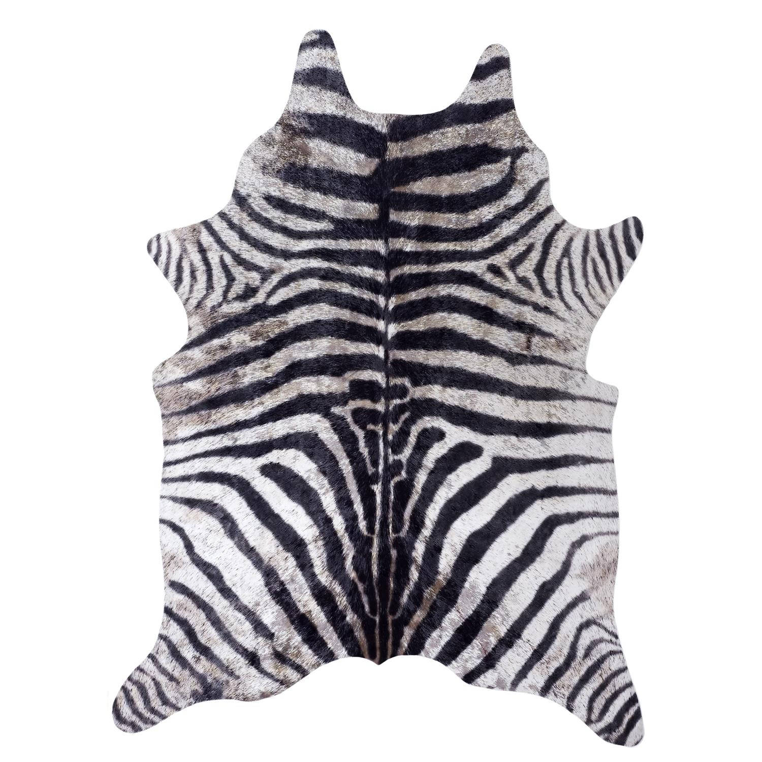 4goodz Vloerkleed Zebra vacht Polyester 120x158 cm - Zwart Wit aanbieding