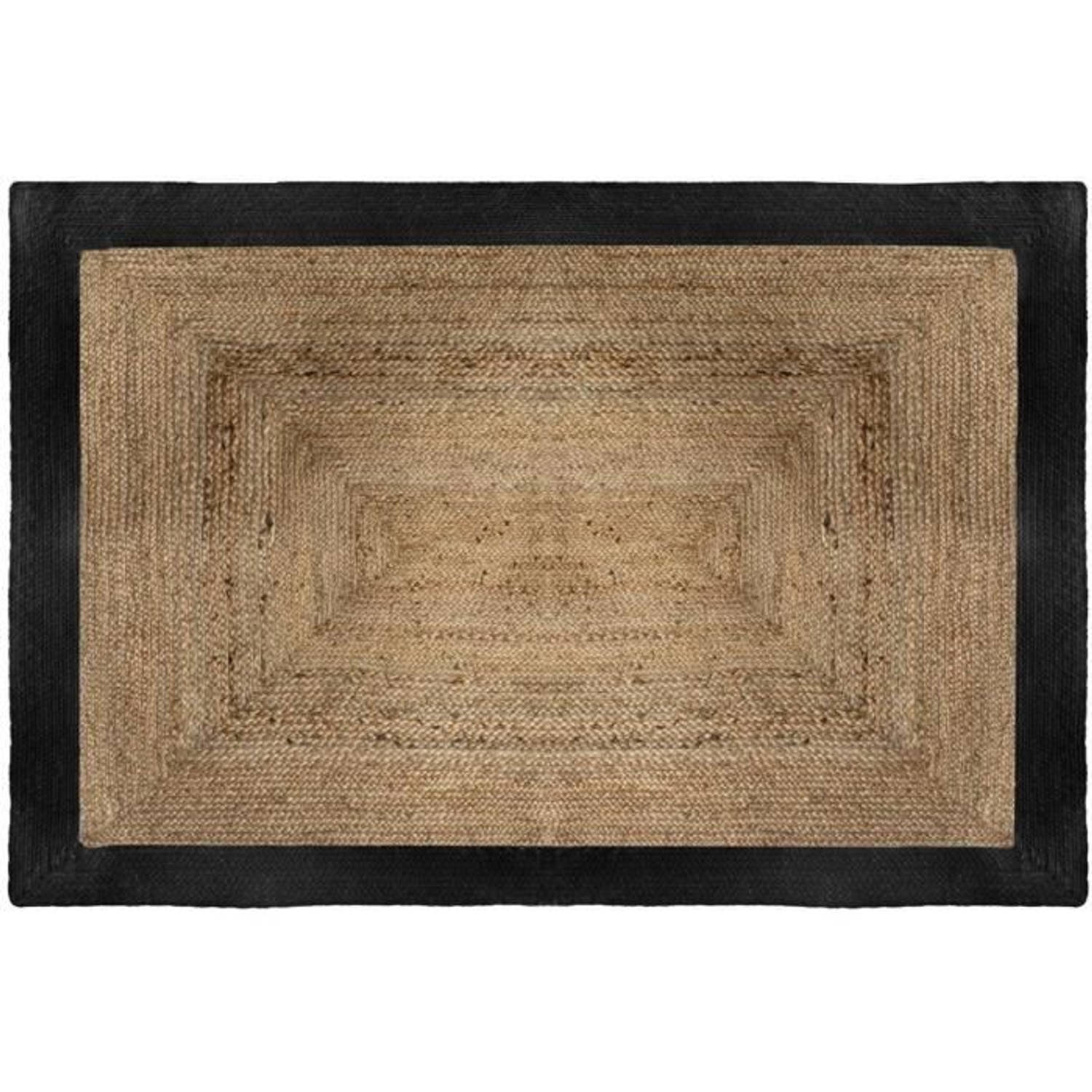 ATMOSPHERA Jute vloerkleed Edge - 120x170 cm - Zwart aanbieding