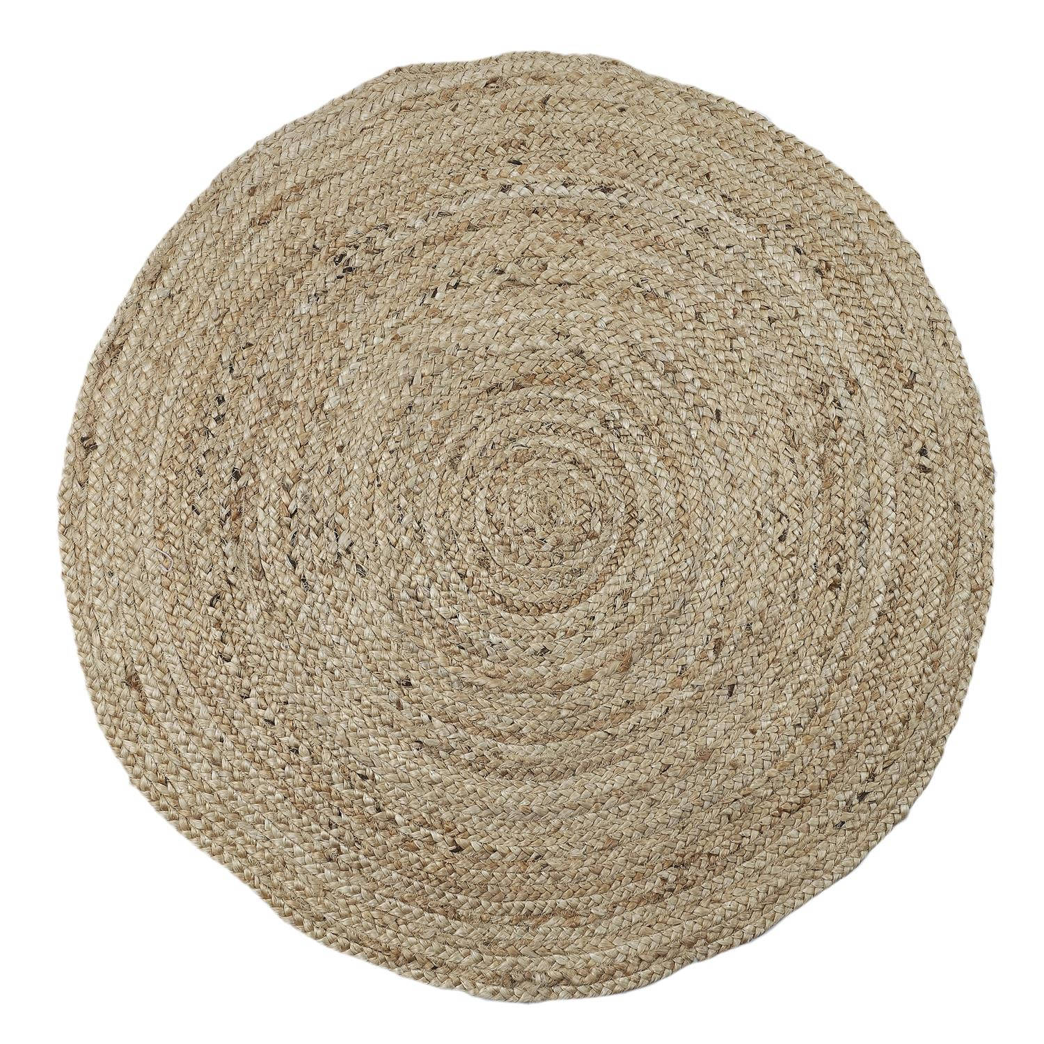 4goodz Vloerkleed Jute Naturel rond Ø 80 cm - Bruin aanbieding