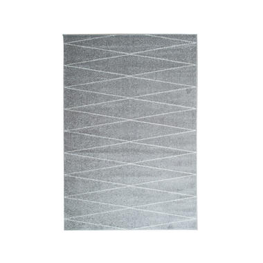 Vloerkleed Florence gelijnd - grijs - 200x290 cm - Leen Bakker aanbieding
