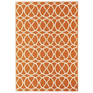 Floorita binnen/buitenvloerkleed Interlaced - oranje - 160x230 cm - Leen Bakker aanbieding