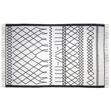 HSM Collection vloerkleed Borris - zwart/wit - 230x160 cm - Leen Bakker aanbieding