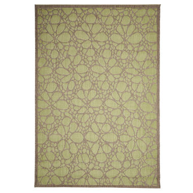 Floorita binnen/buitenvloerkleed Fiore - groen - 135x190 cm - Leen Bakker aanbieding