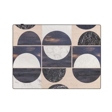 Tarkett vloerkleed Finally Vinyl™ Houten cirkel - zwart - 166x196 cm - Leen Bakker aanbieding