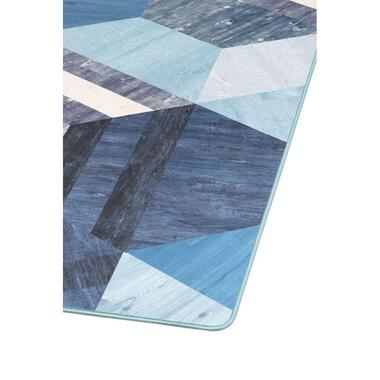 Tarkett vloerkleed Finally Vinyl™ Zeshoek - blauw - 166x196 cm - Leen Bakker aanbieding