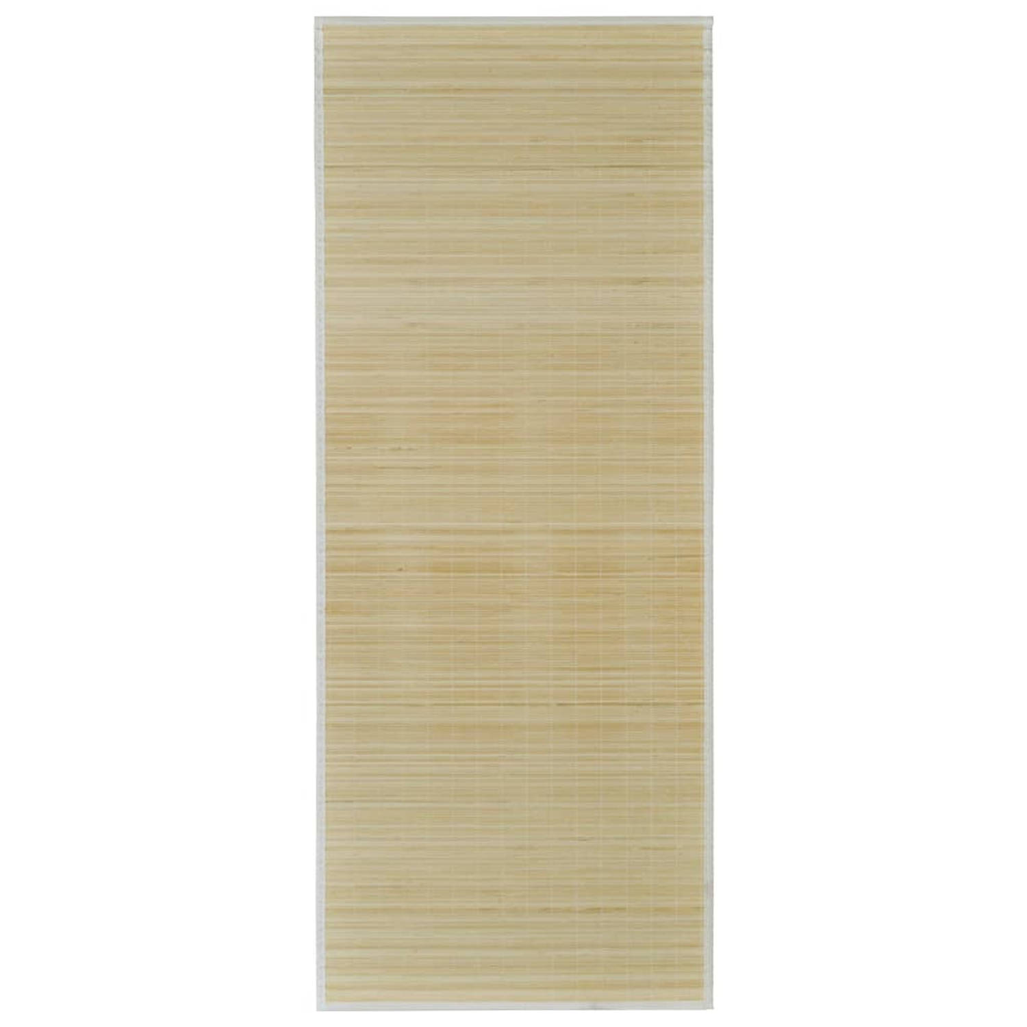 The Living Store Bamboe Tapijt - Naturel - 160 x 230 cm - Anti-slip PVC-onderkant aanbieding