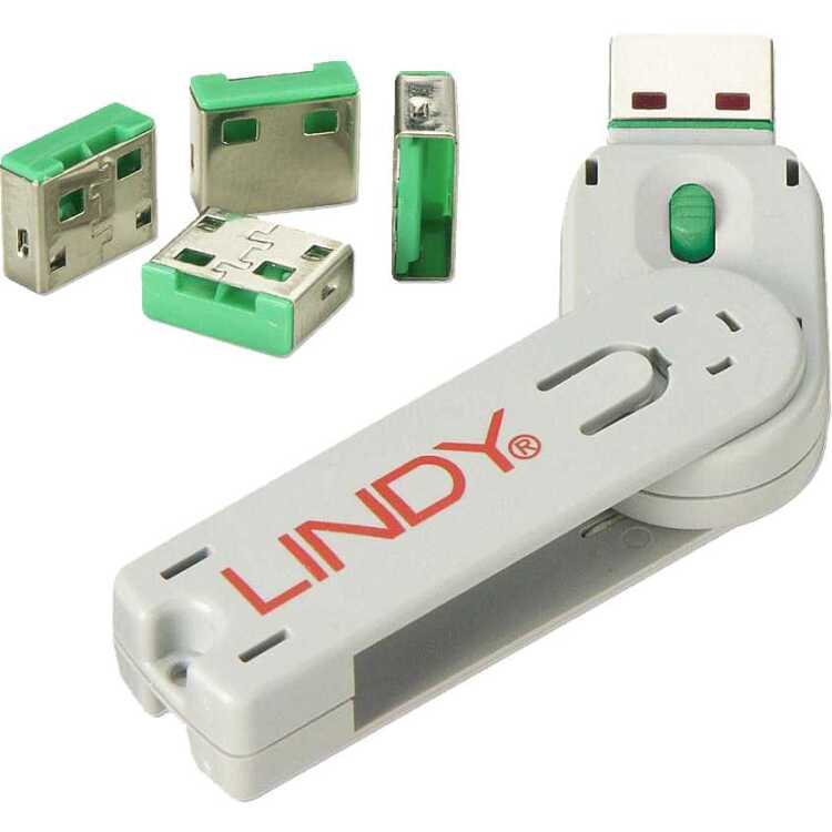 Lindy USB Port Blocker diefstalbeveiliging 4-pack aanbieding