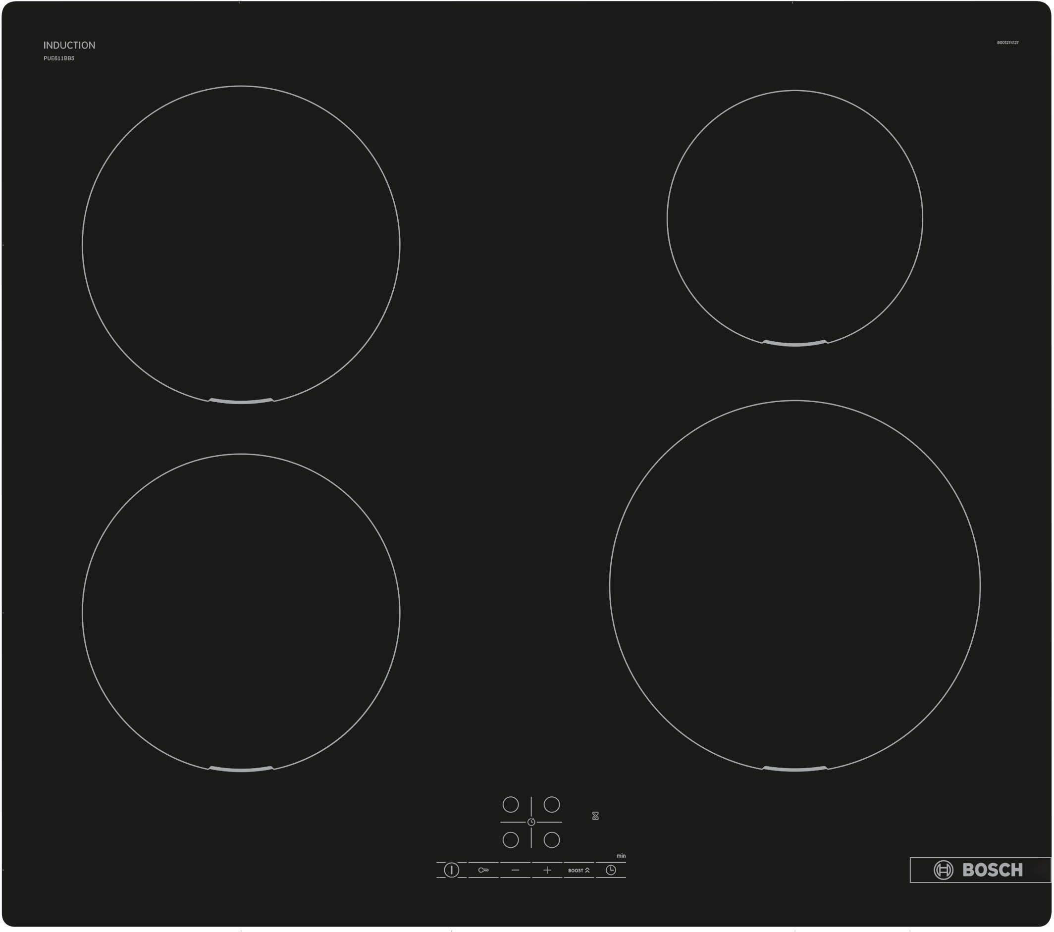 Bosch PUE611BB5D Inductie inbouwkookplaat Zwart aanbieding