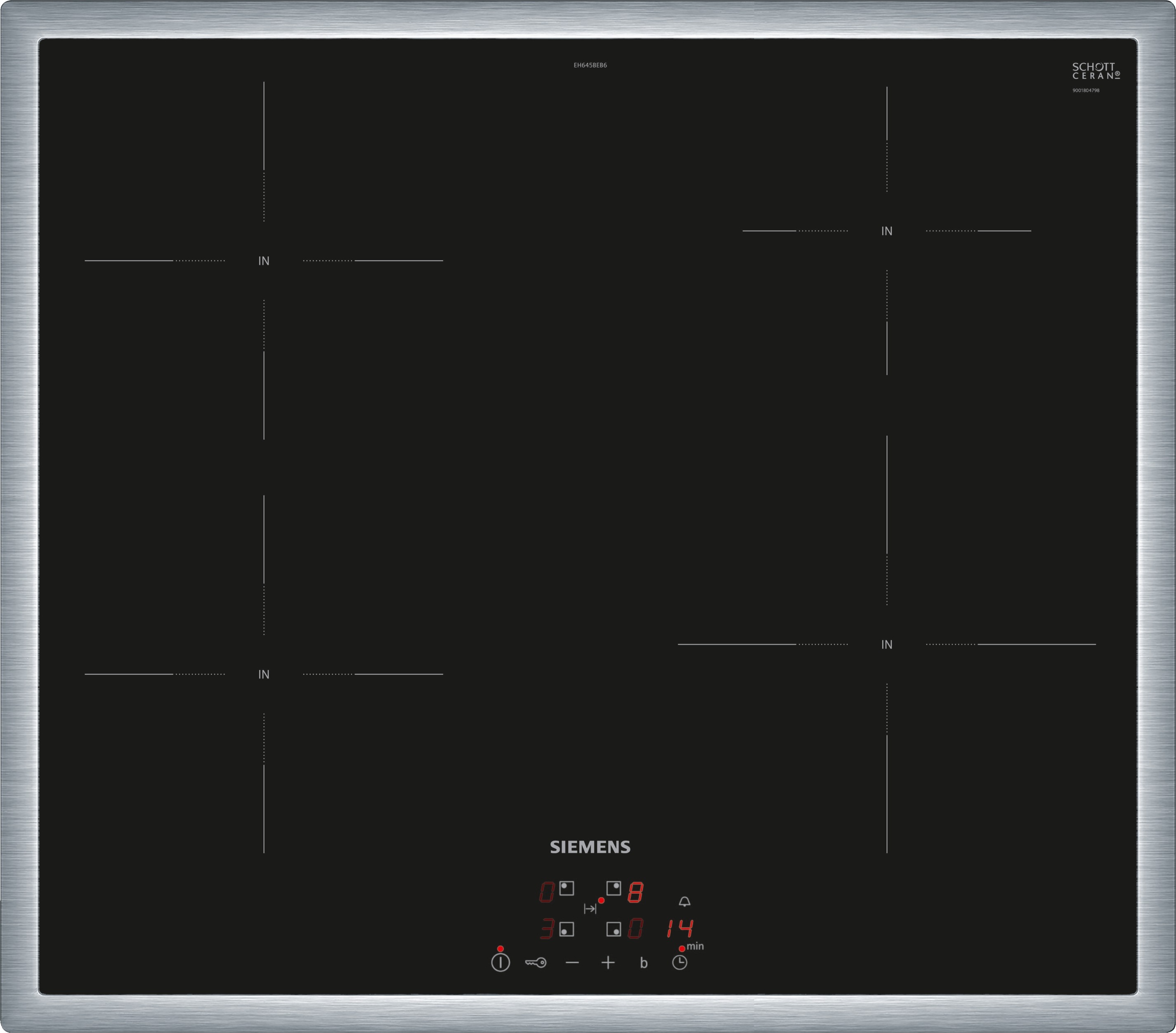 Siemens EH645BEB6E Inductie inbouwkookplaat Zwart aanbieding