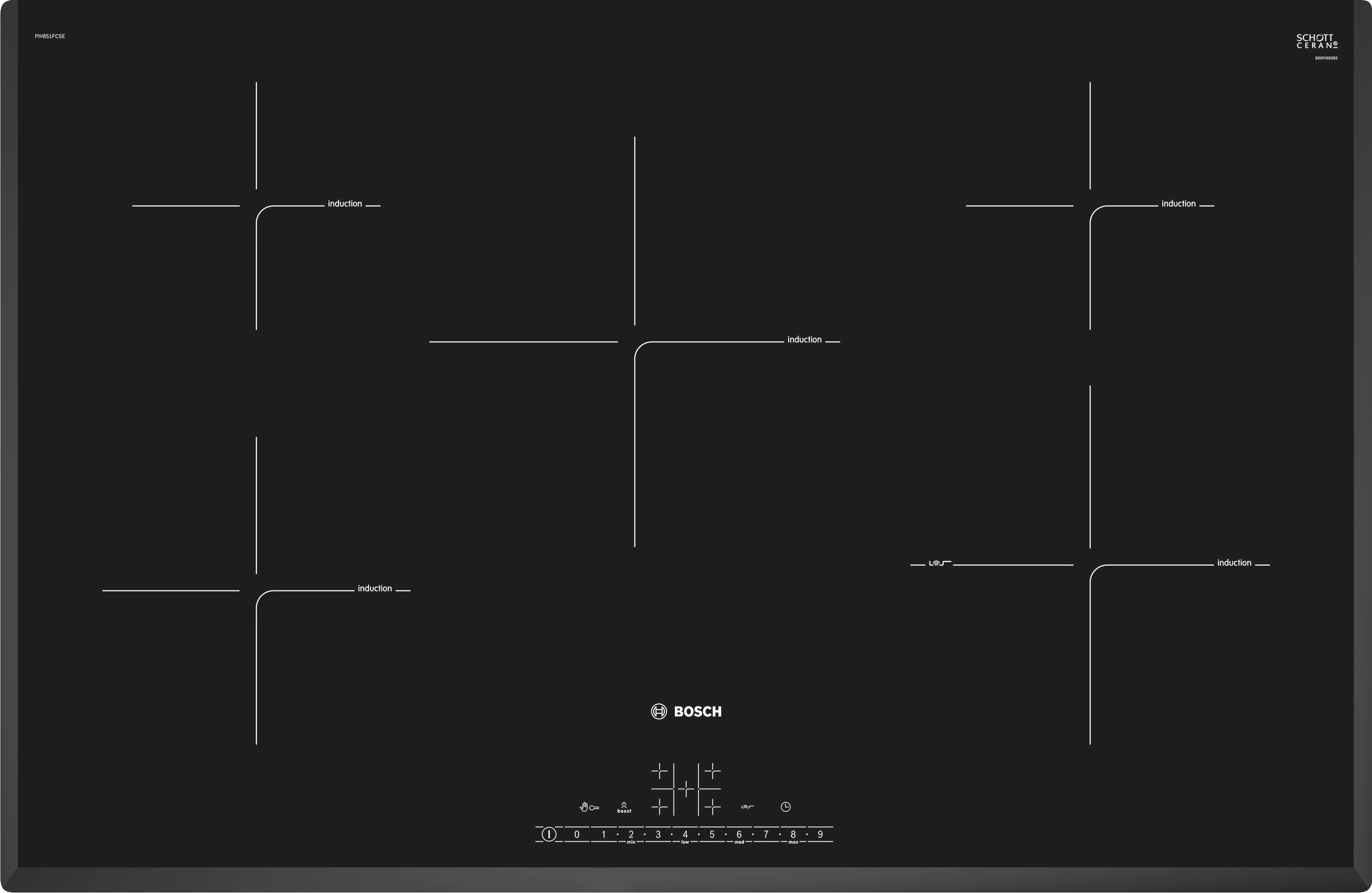 Bosch PIV851FC5E Inductie inbouwkookplaat Zwart aanbieding