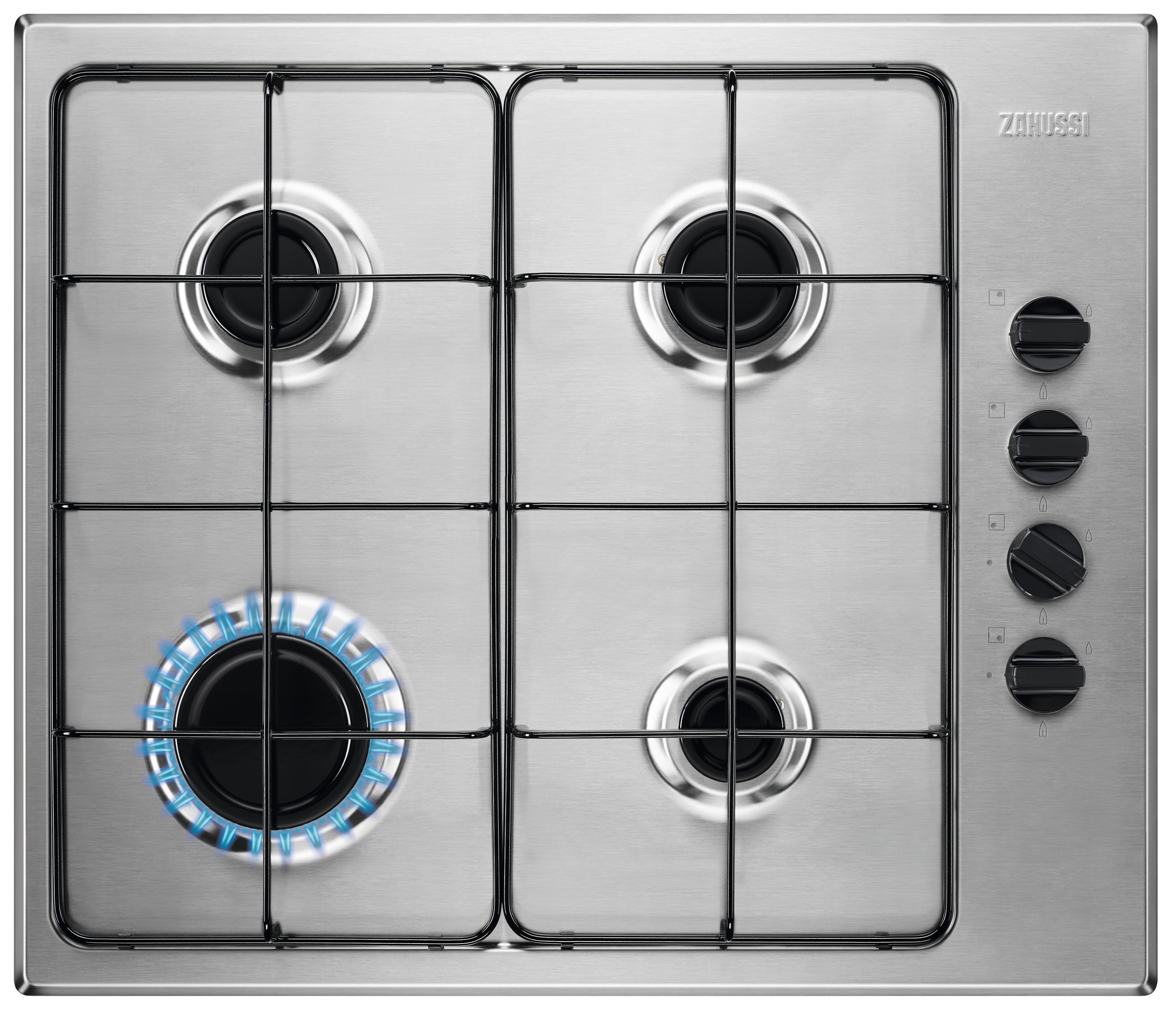 Zanussi ZGH62417XA Gas inbouwkookplaat Zilver aanbieding