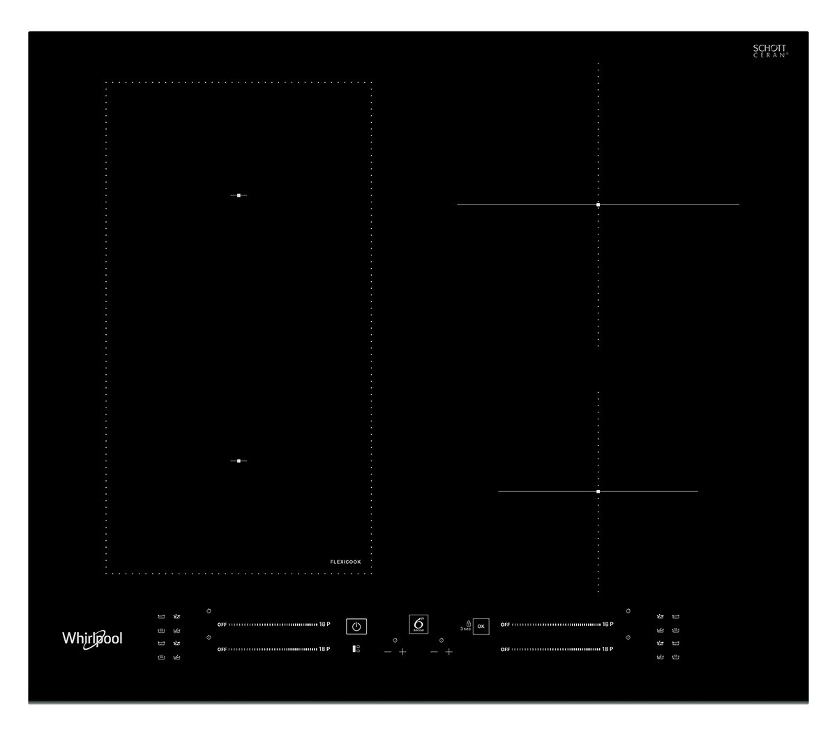 Whirlpool WL S6960 BF Inductie inbouwkookplaat Zwart aanbieding