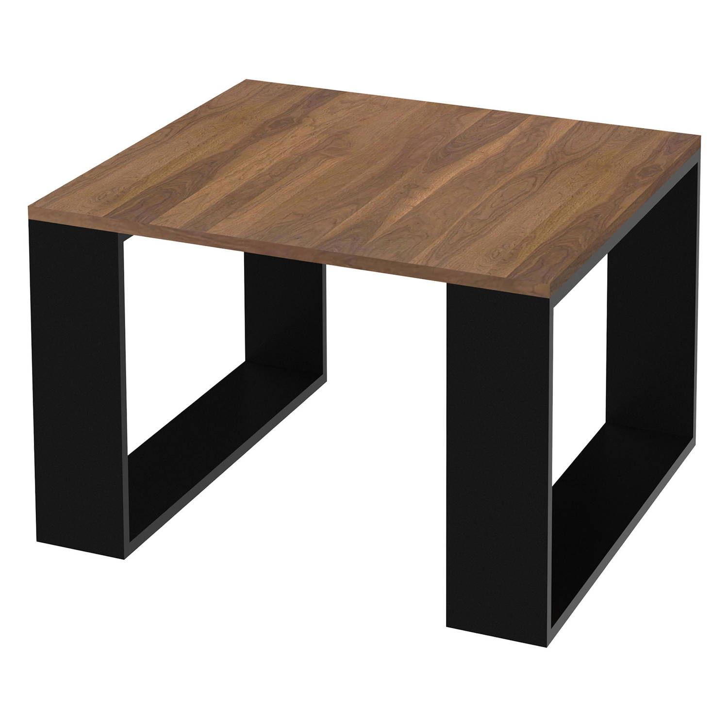 Salontafel 65x65x40 cm Walnoot/Zwart ML-Design aanbieding