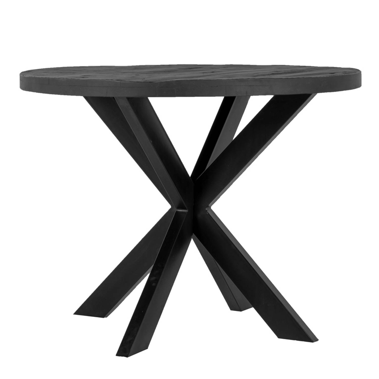 Giga Meubel - Eettafel Rond - Zwart - Ø100cm - Eettafel Eljero aanbieding