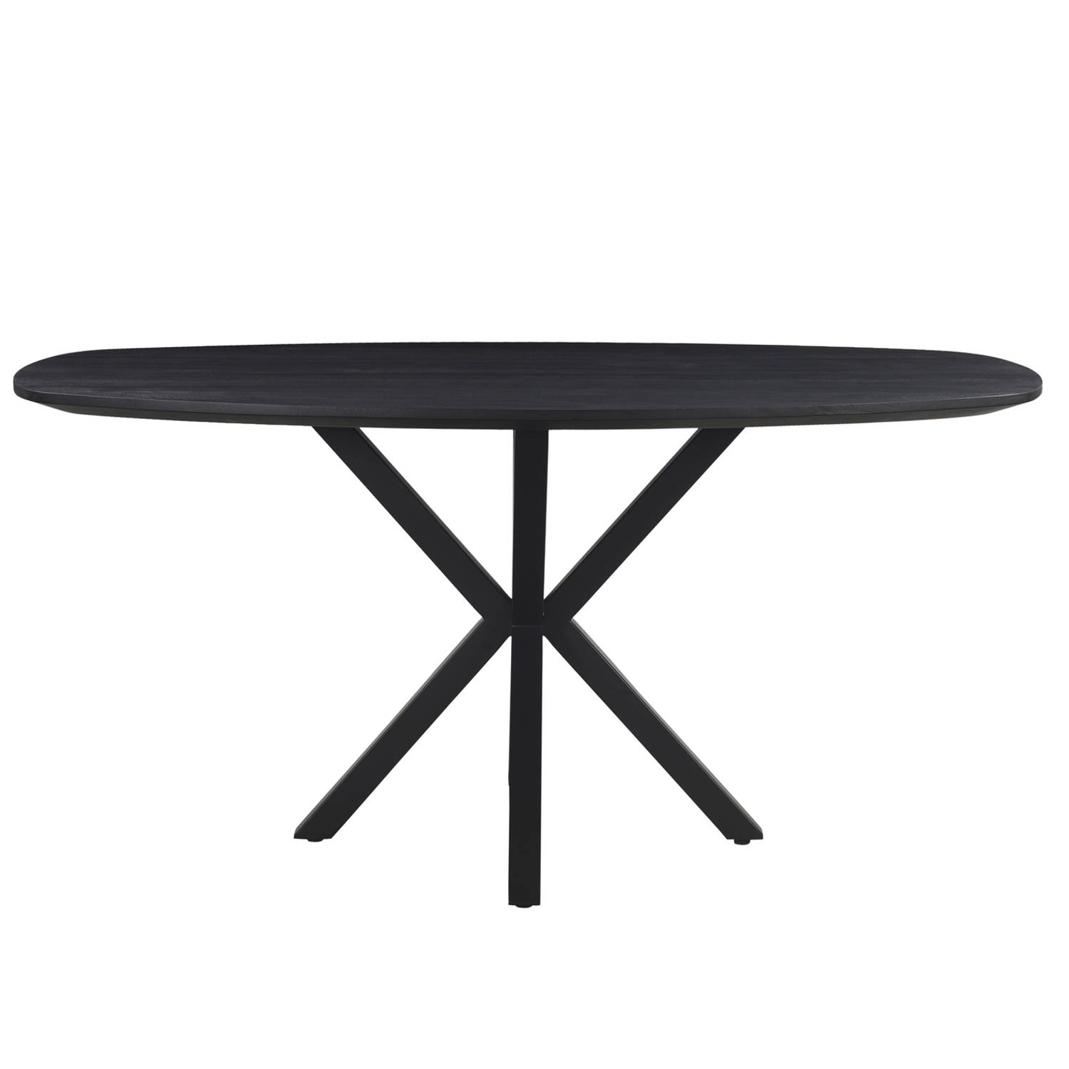 Giga Meubel - Eettafel Ovaal - Zwart - 160cm - Eettafel Lissabon aanbieding