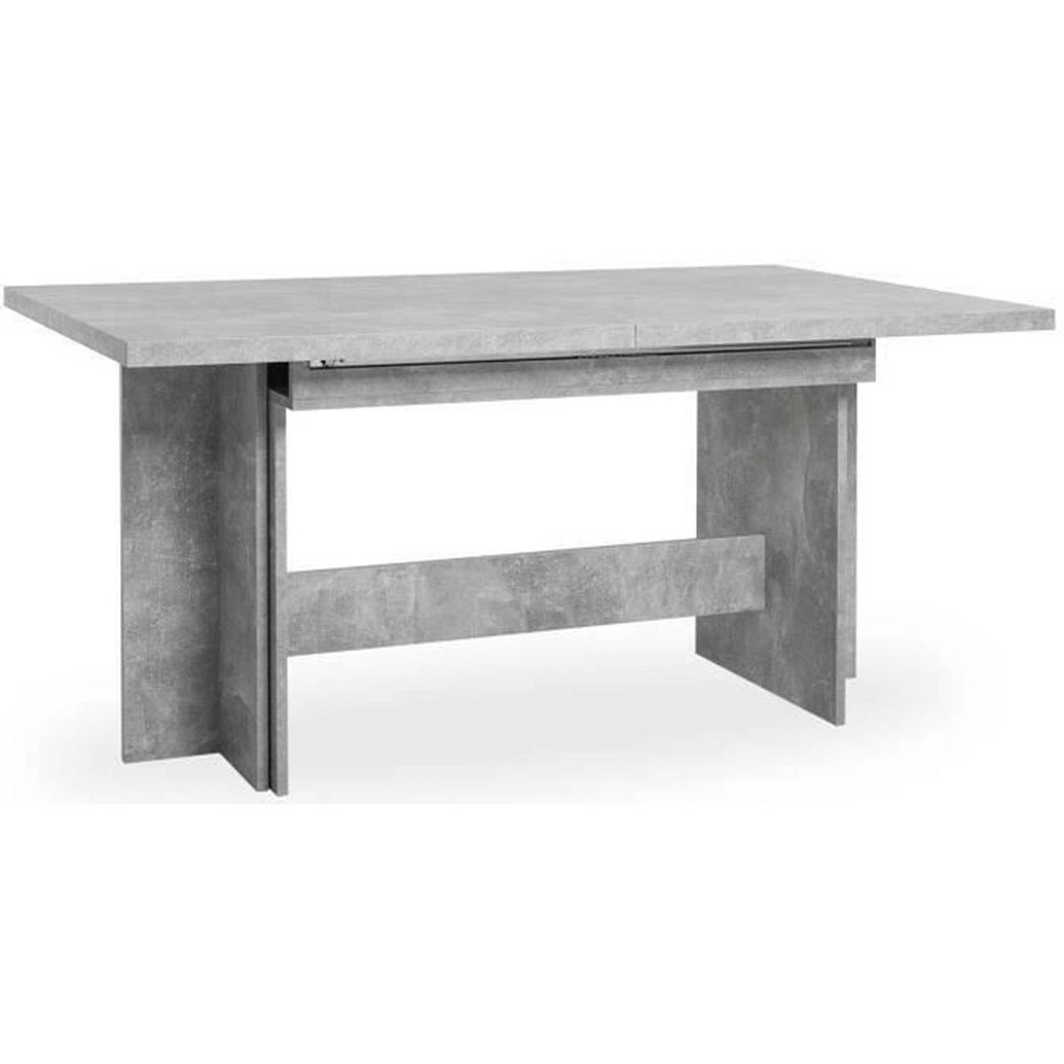 Uitschuifbare eettafel voor 8 tot 12 personen - Klassiek - Structuurbetoneffect - ANCONA - L 160 / 310 x B 90 cm aanbieding