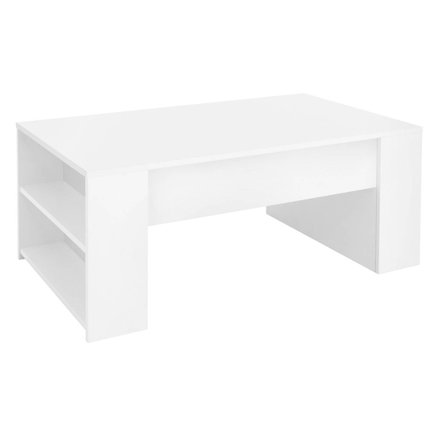 Salontafel met twee vakken 100x60x42 cm Wit ML Design aanbieding