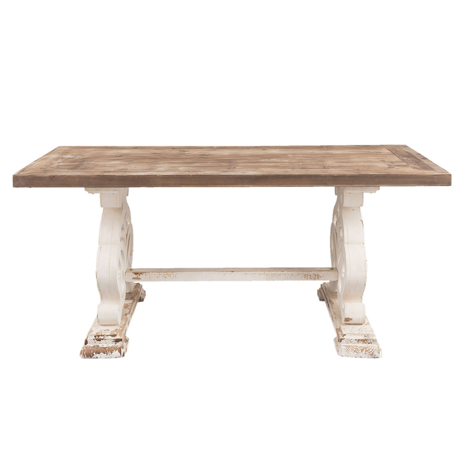 Clayre & Eef Eettafel 180x90x82 cm Bruin Hout Rechthoek Tafel Bruin Tafel aanbieding