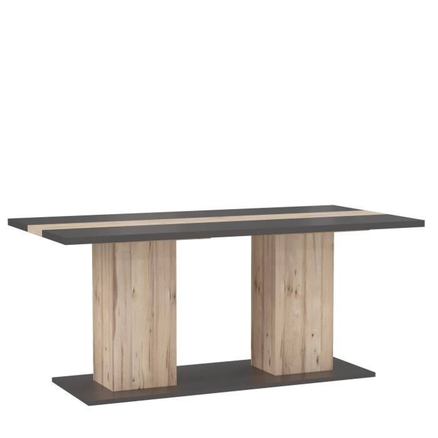 Eettafel 180 cm - Eiken en grijs decor - L 180 x D 90 x H 78,2 cm - COMO aanbieding