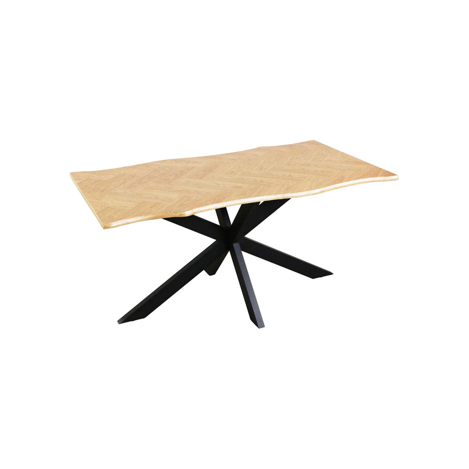 Eettafel langwerpig visgraat 160cm Otis bruin langwerpige tafel aanbieding