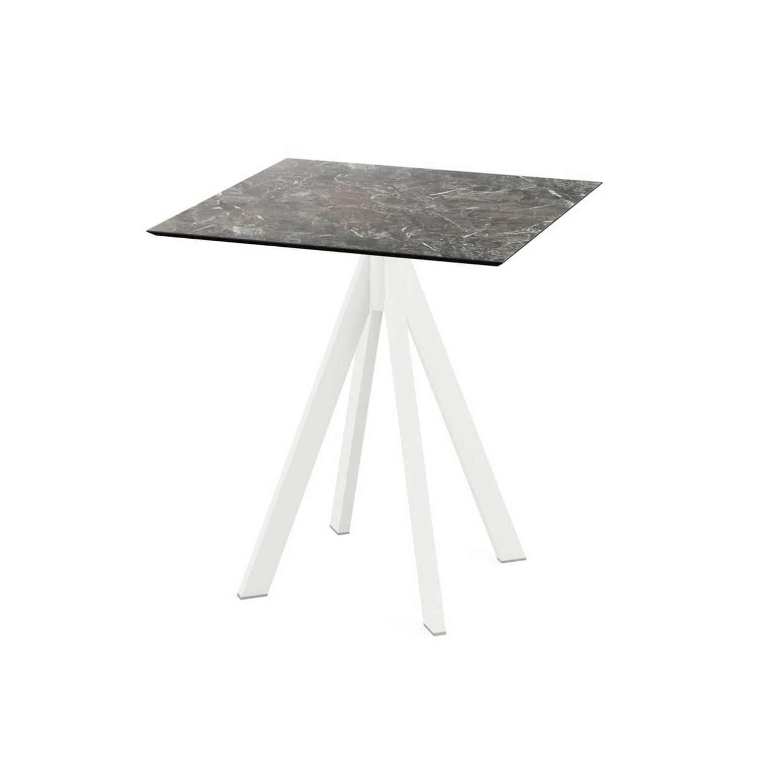 Infinity Terrastafel wit frame + Galaxy Marble HPL 70x70 cm aanbieding