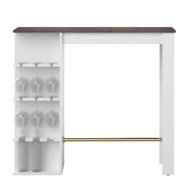 Symbiosis bartafel Farso - wit/ betonkleur - 103x115x50 cm - Leen Bakker aanbieding