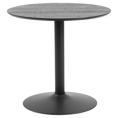 Eetkamertafel Ivano - zwart - 75xØ80 cm - Leen Bakker aanbieding