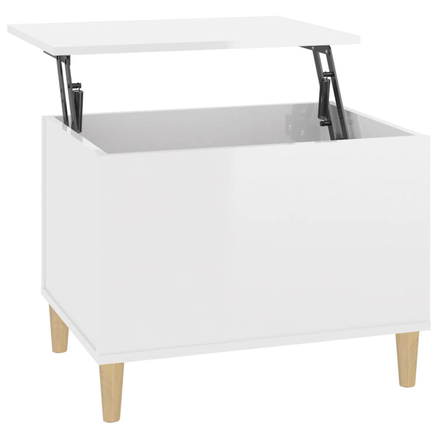 The Living Store Salontafel - Lift-top - Hoogglans wit - 60 x 44.5 x 45 cm (B x D x H) aanbieding