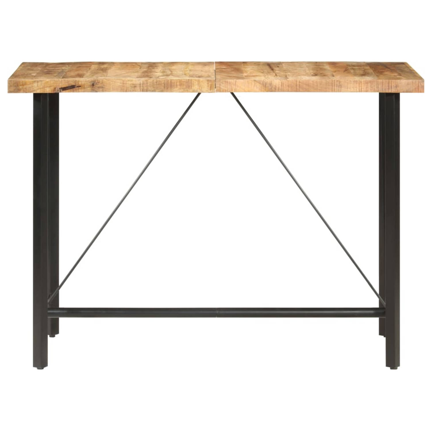 The Living Store Bartafel Industrieel - 150 x 70 x 107 cm - Ruw mangohout en ijzer aanbieding