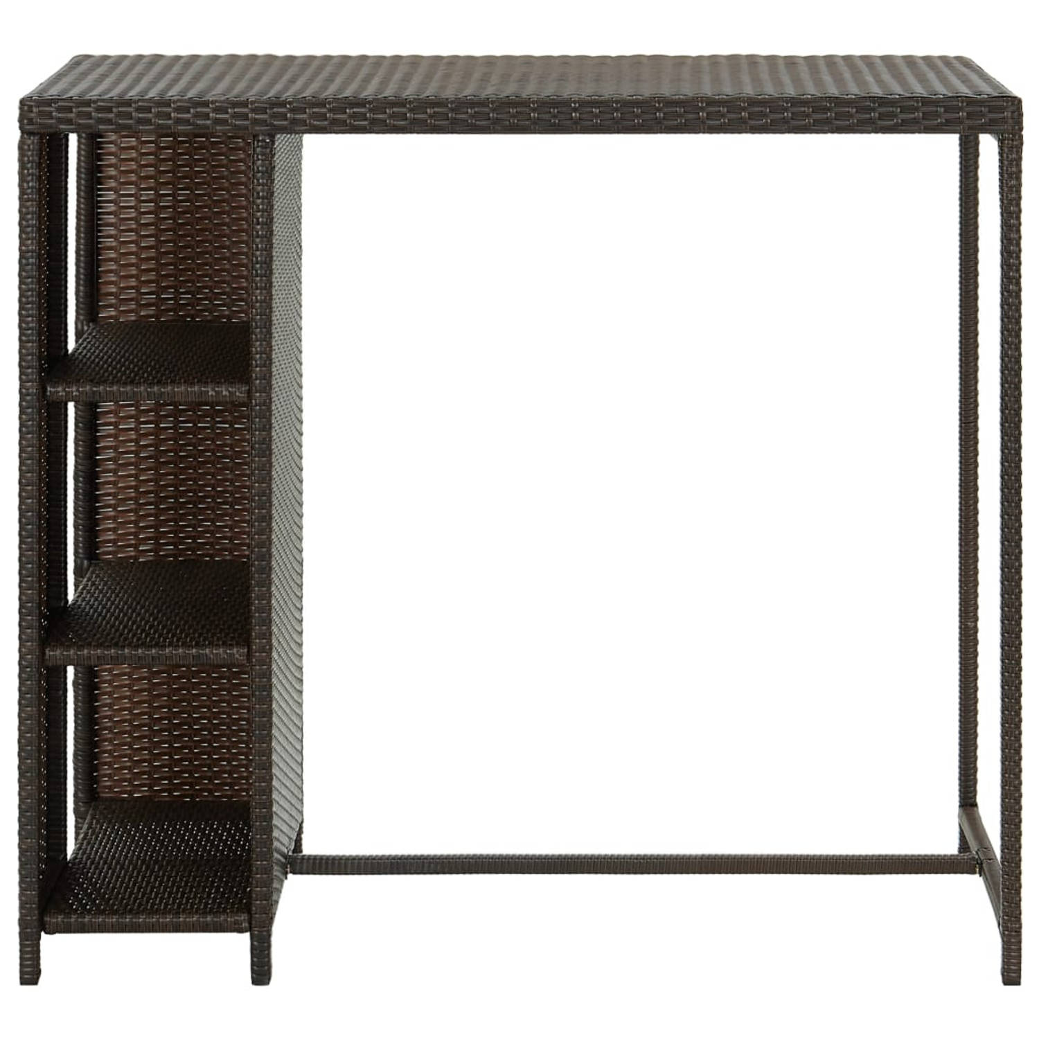 The Living Store bartafel Bordeaux - PE-rattan - 120 x 60 x 110 cm - Opbergrek - Bruin aanbieding