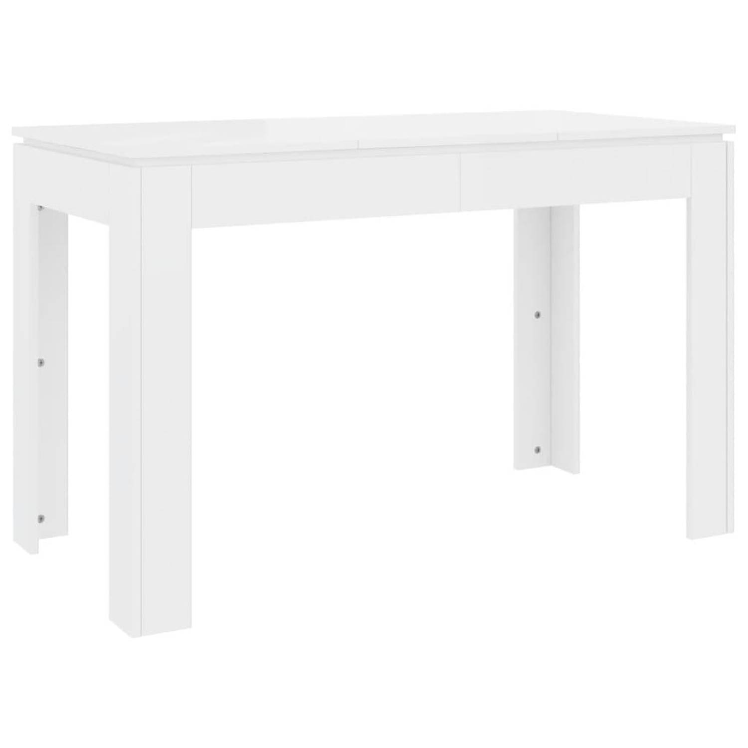 vidaXL Eettafel 120x60x76 cm spaanplaat hoogglans wit aanbieding