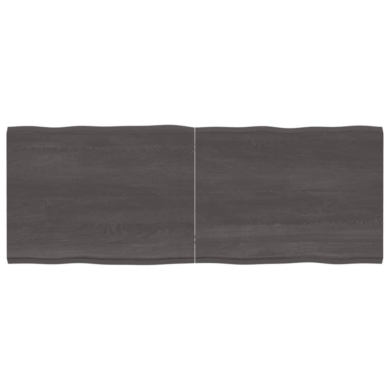 vidaXL Tafelblad natuurlijke rand 160x60x4 cm eikenhout donkergrijs aanbieding