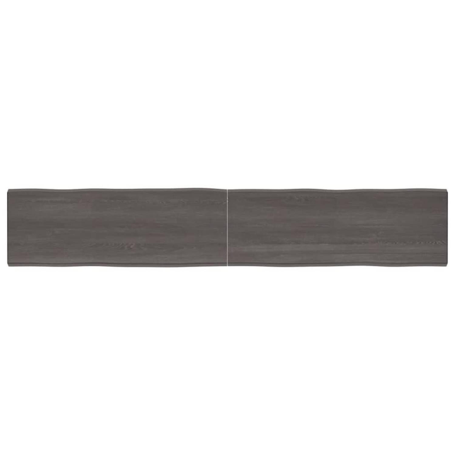 vidaXL Tafelblad natuurlijke rand 220x40x6 cm eikenhout donkergrijs aanbieding