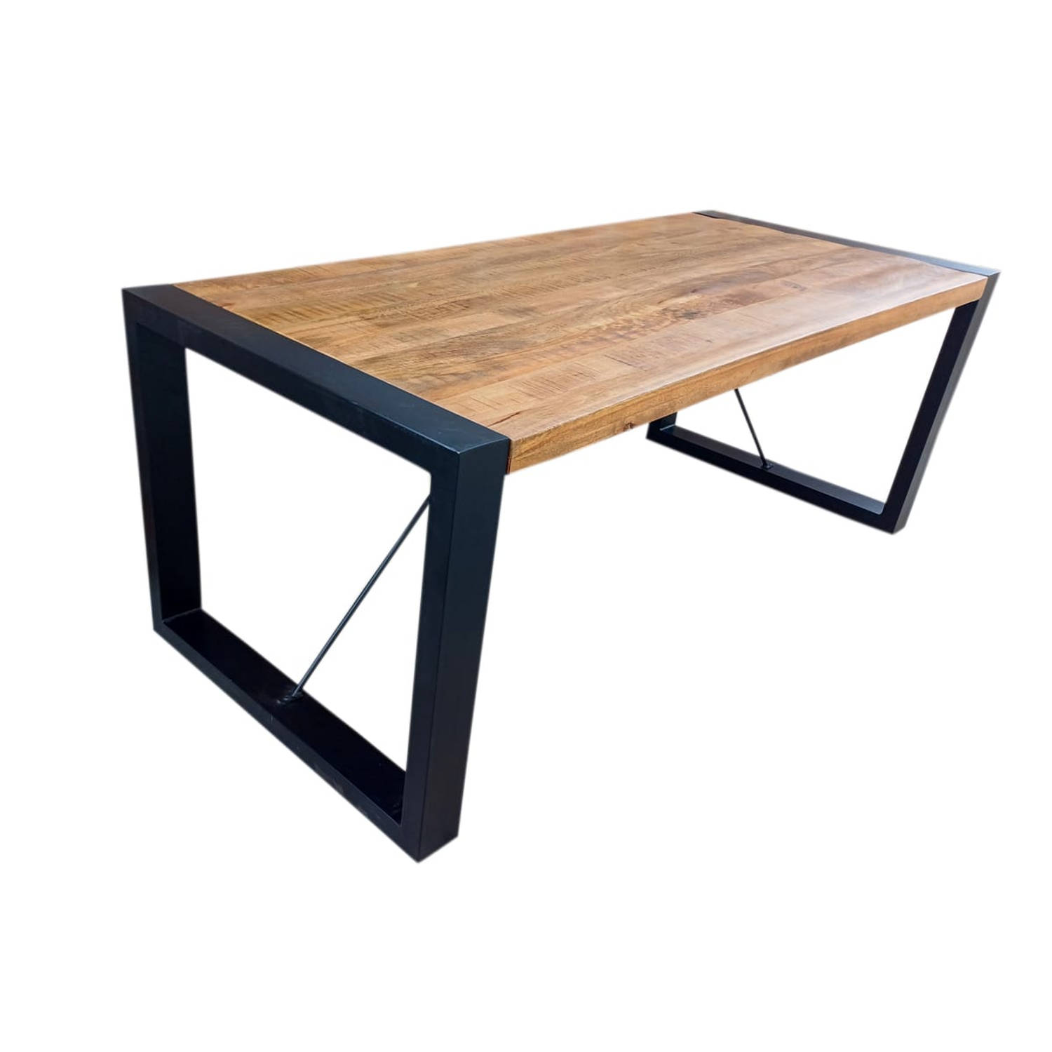 Eettafel rechthoekig mangohout Jonas lichtbruin 140cm duurzaam mango tafel eetkamertafel hout aanbieding