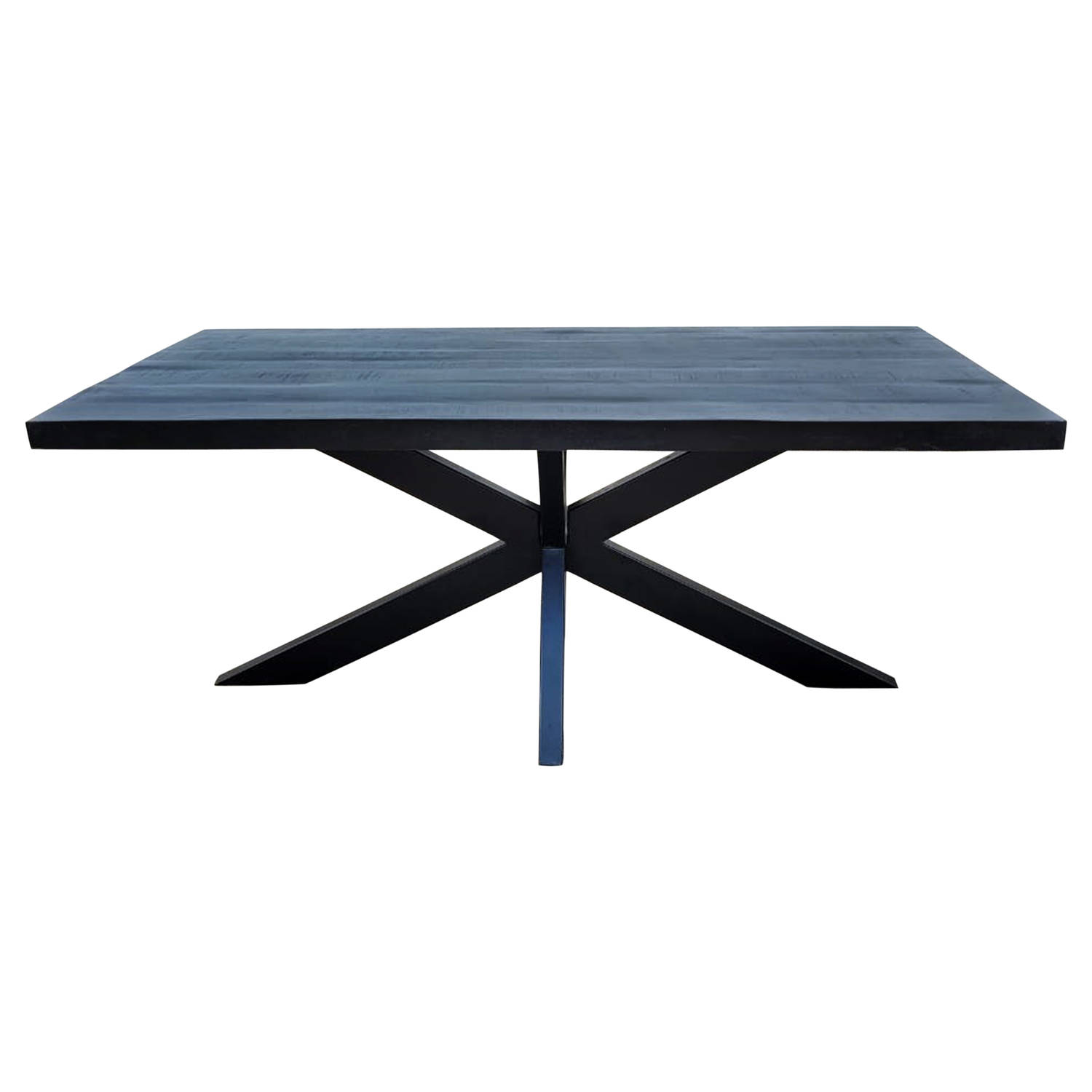 Eettafel langwerpig mangohout 200cm zwart John langwerpige tafel duurzaam mango eetkamertafel aanbieding