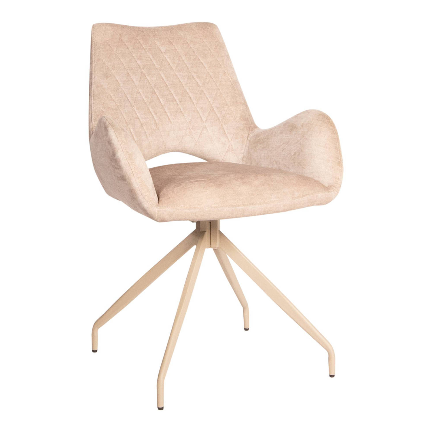 PTMD Ubi Cream dining chair vogue 2 beige metal legs aanbieding