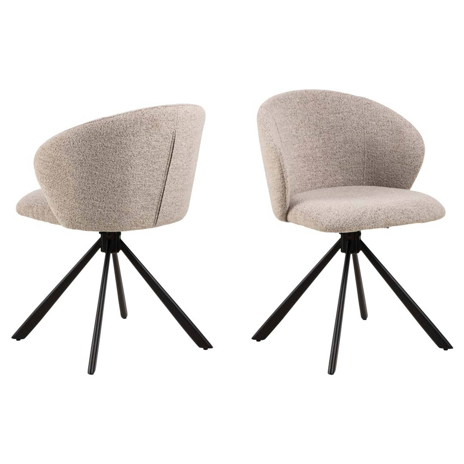 2 x Poralo eetkamerstoel beige. aanbieding