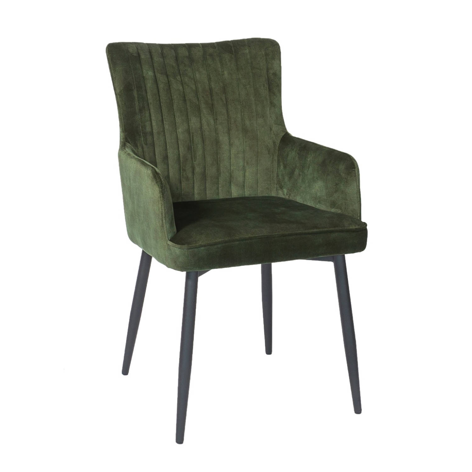 Furntastik Lomellina Eetkamerstoel, Vintage Velvet, groen aanbieding