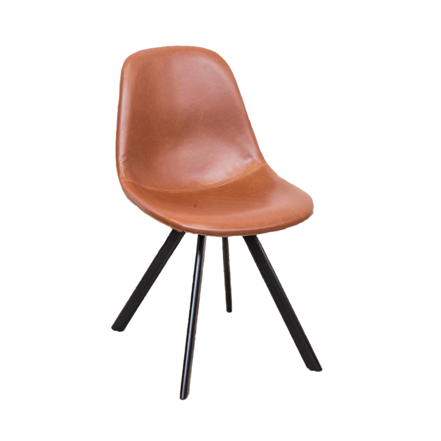 Giga Meubel - Eetkamerstoel Cognac - Pu Leer - Stoel King aanbieding