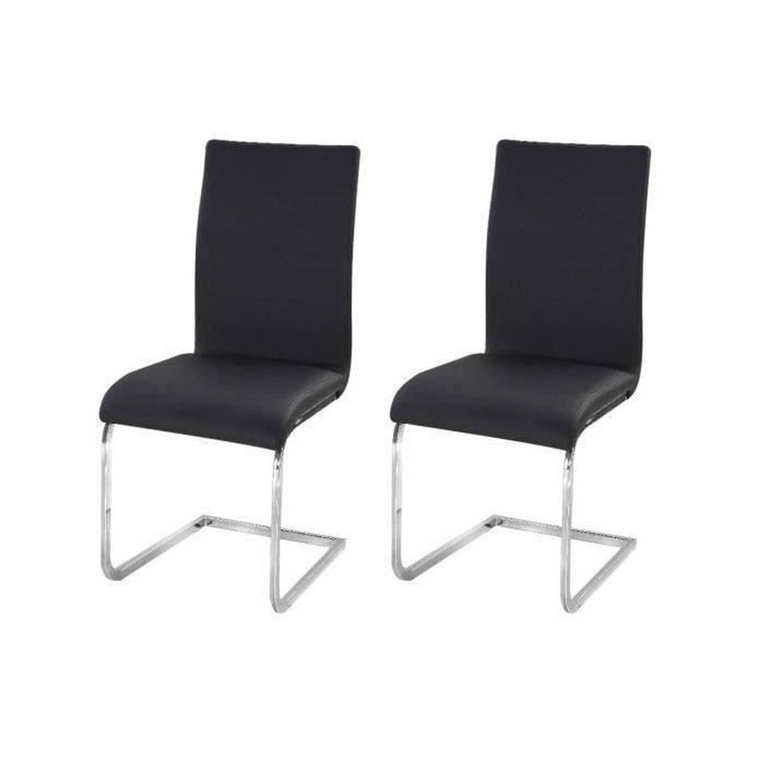 LEA Set van 2 eetkamerstoelen - Kunstzwart - Eigentijds - B 43 x D 56 cm aanbieding