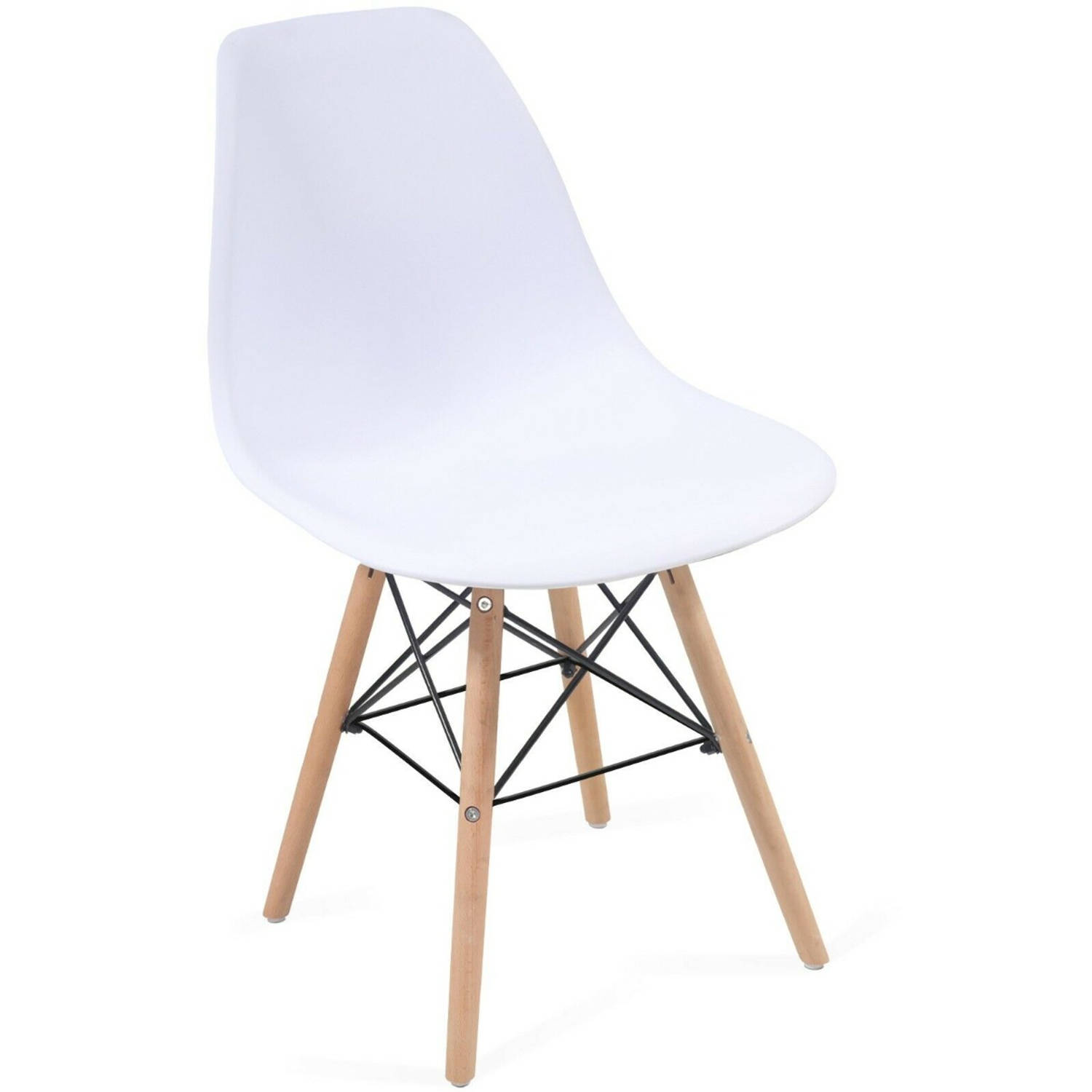 Miadomodo- Eetkamerstoelen, set van 2 stuks, hout en kunststof, wit aanbieding