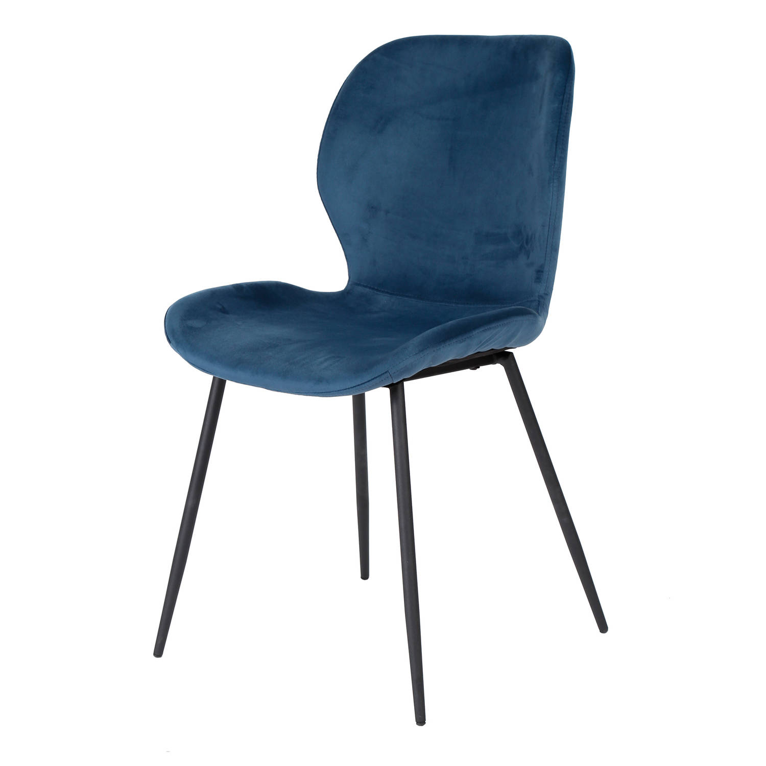 Hoyz - Velvet Stoel - Kuip zitting - Blauw - 4 stuks aanbieding