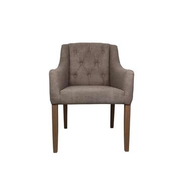 HSM Collection eetkamerstoel Jersey - stof - taupe - Leen Bakker aanbieding