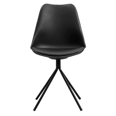 Eetkamerstoel Verdal - kunststof/metaal - zwart (2 stuks) - Leen Bakker aanbieding