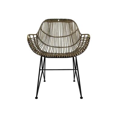 HSM Collection eetkamerstoel openweaving - rotan (2 stuks) - Leen Bakker aanbieding