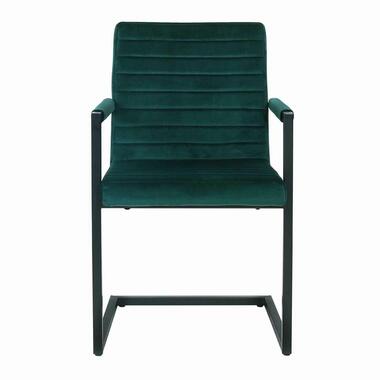 HSM Collection eetkamerstoel Colorado - velvet - groen - Leen Bakker aanbieding